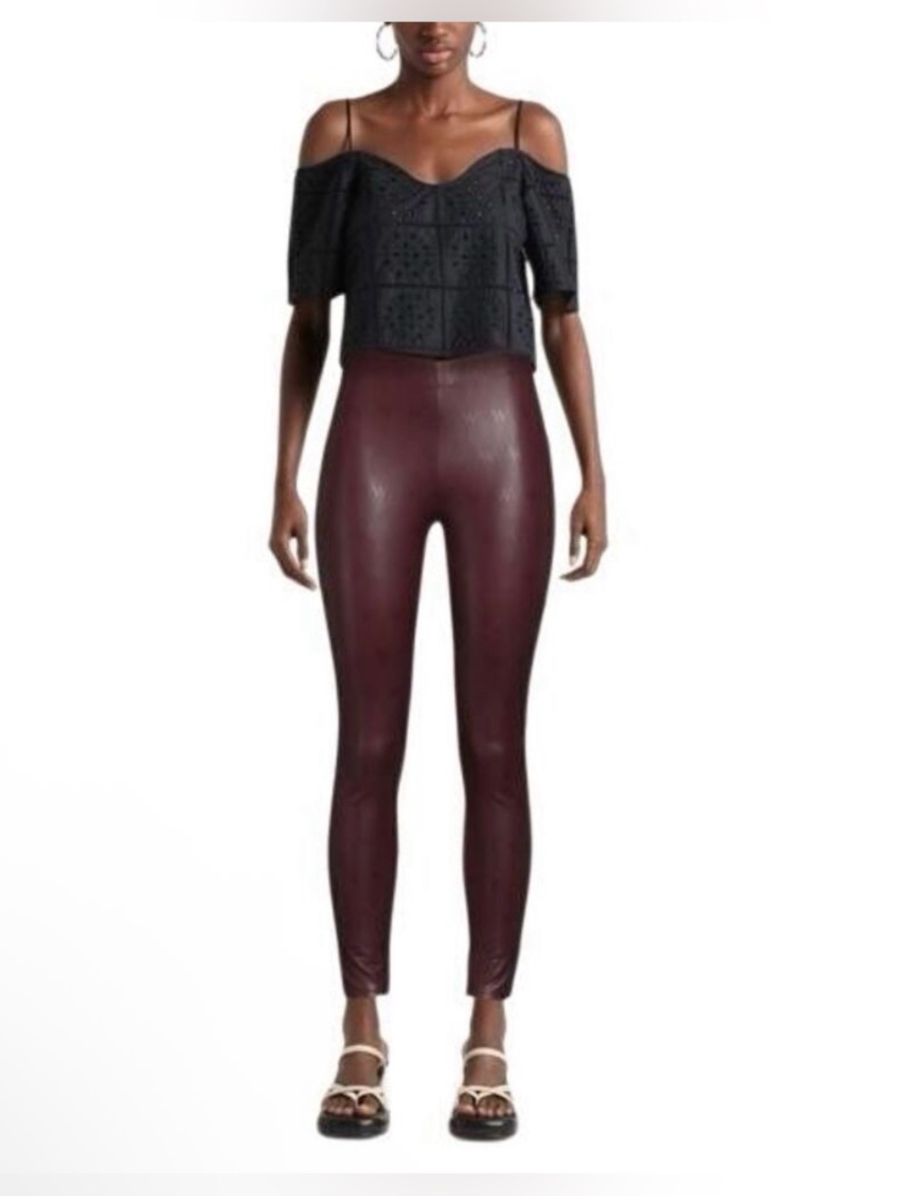 NWT Wolford Net Vegan Leather Leggings — Port Royale, Size 36